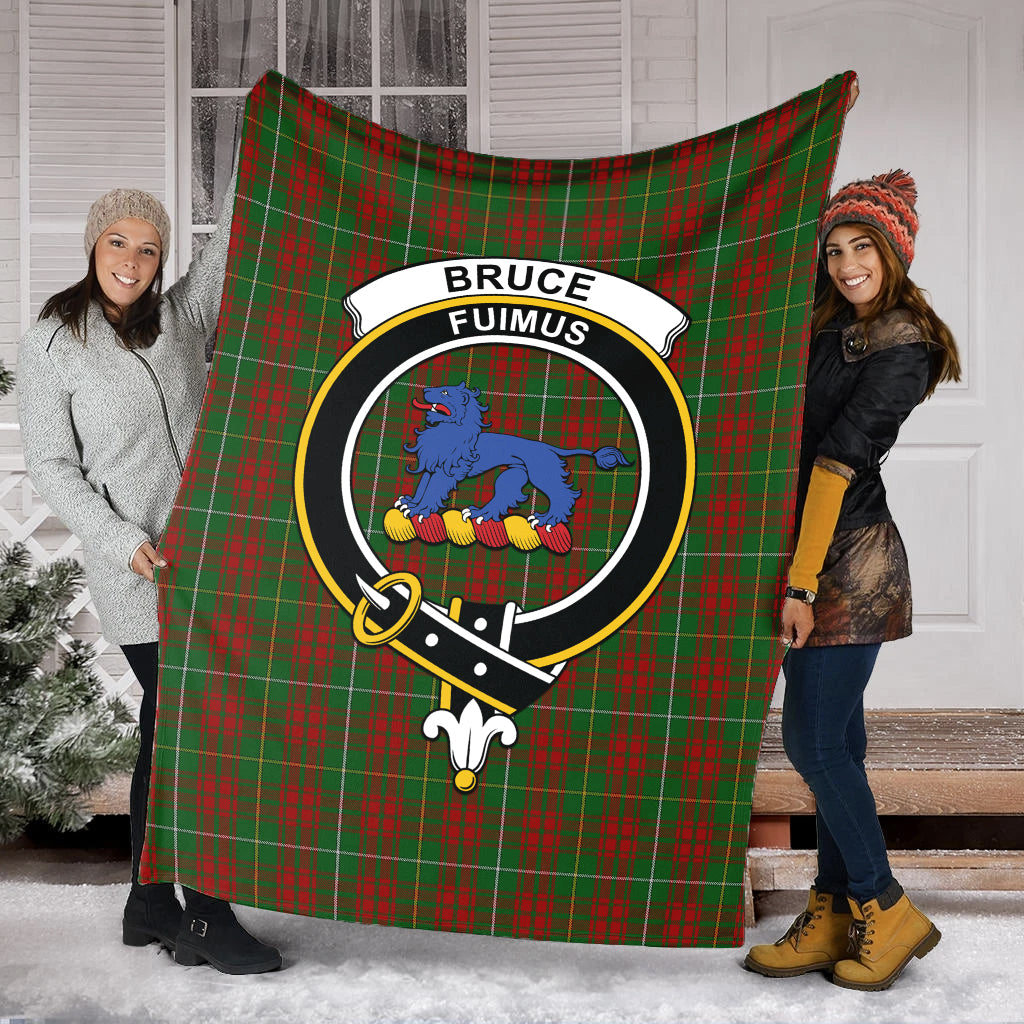 Bruce Hunting Tartan Blanket with Family Crest - Tartan Vibes Clothing