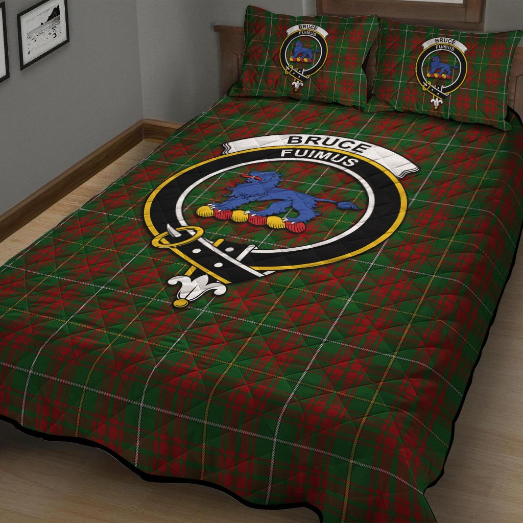 Bruce Hunting Tartan Quilt Bed Set with Family Crest - Tartan Vibes Clothing