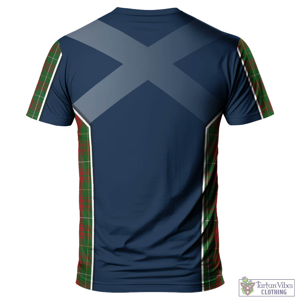 Tartan Vibes Clothing Bruce Hunting Tartan T-Shirt with Family Crest and Lion Rampant Vibes Sport Style