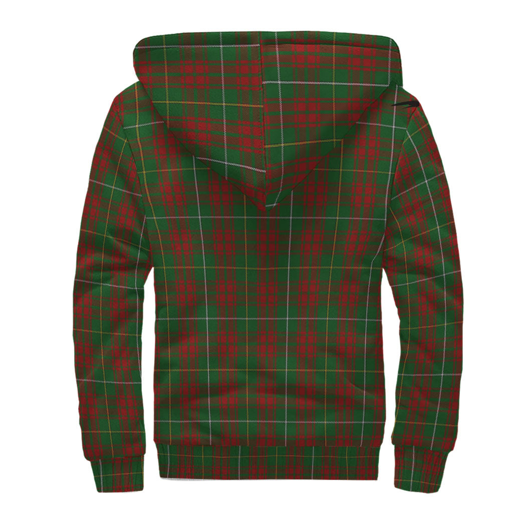 Bruce Hunting Tartan Sherpa Hoodie with Family Crest - Tartanvibesclothing