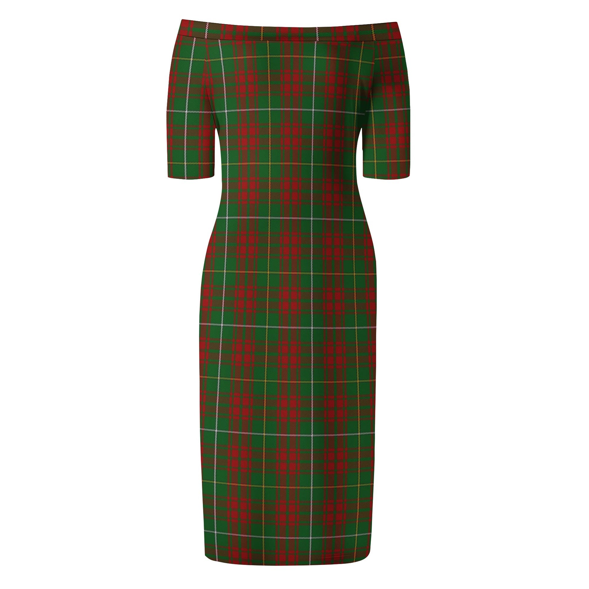 Bruce Hunting Tartan Off Shoulder Lady Dress - Tartanvibesclothing