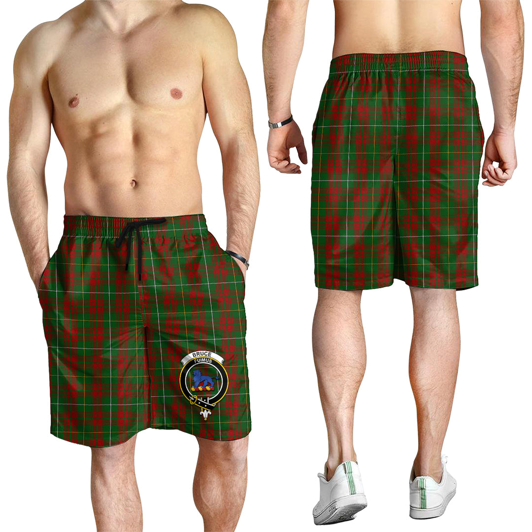 Bruce Hunting Tartan Mens Shorts with Family Crest - Tartanvibesclothing