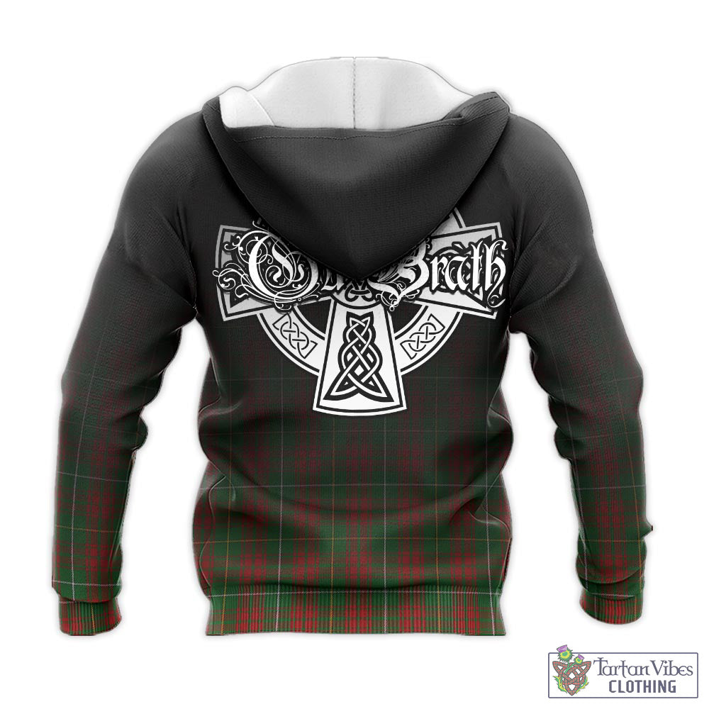 Tartan Vibes Clothing Bruce Hunting Tartan Knitted Hoodie Featuring Alba Gu Brath Family Crest Celtic Inspired