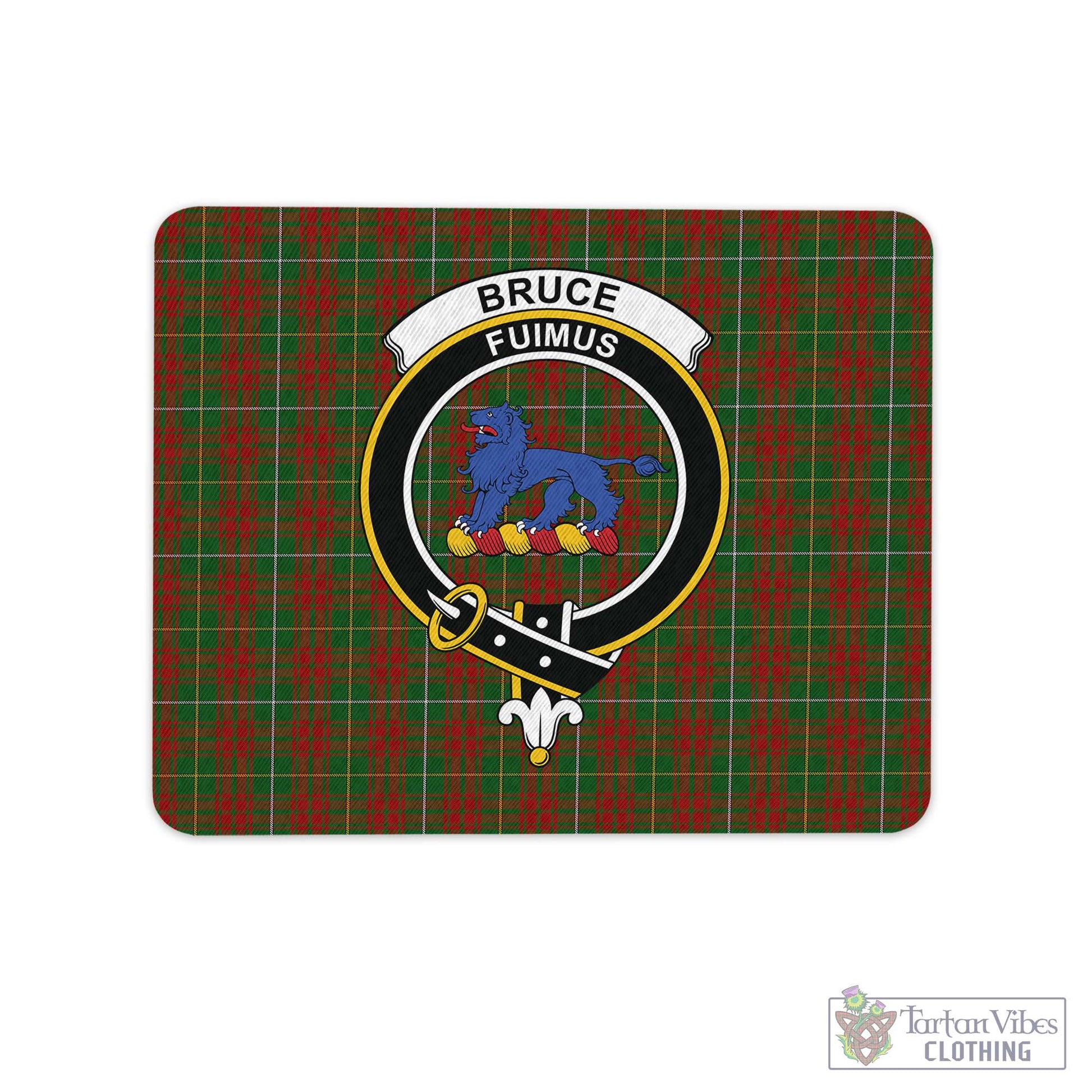 Tartan Vibes Clothing Bruce Hunting Tartan Mouse Pad with Family Crest