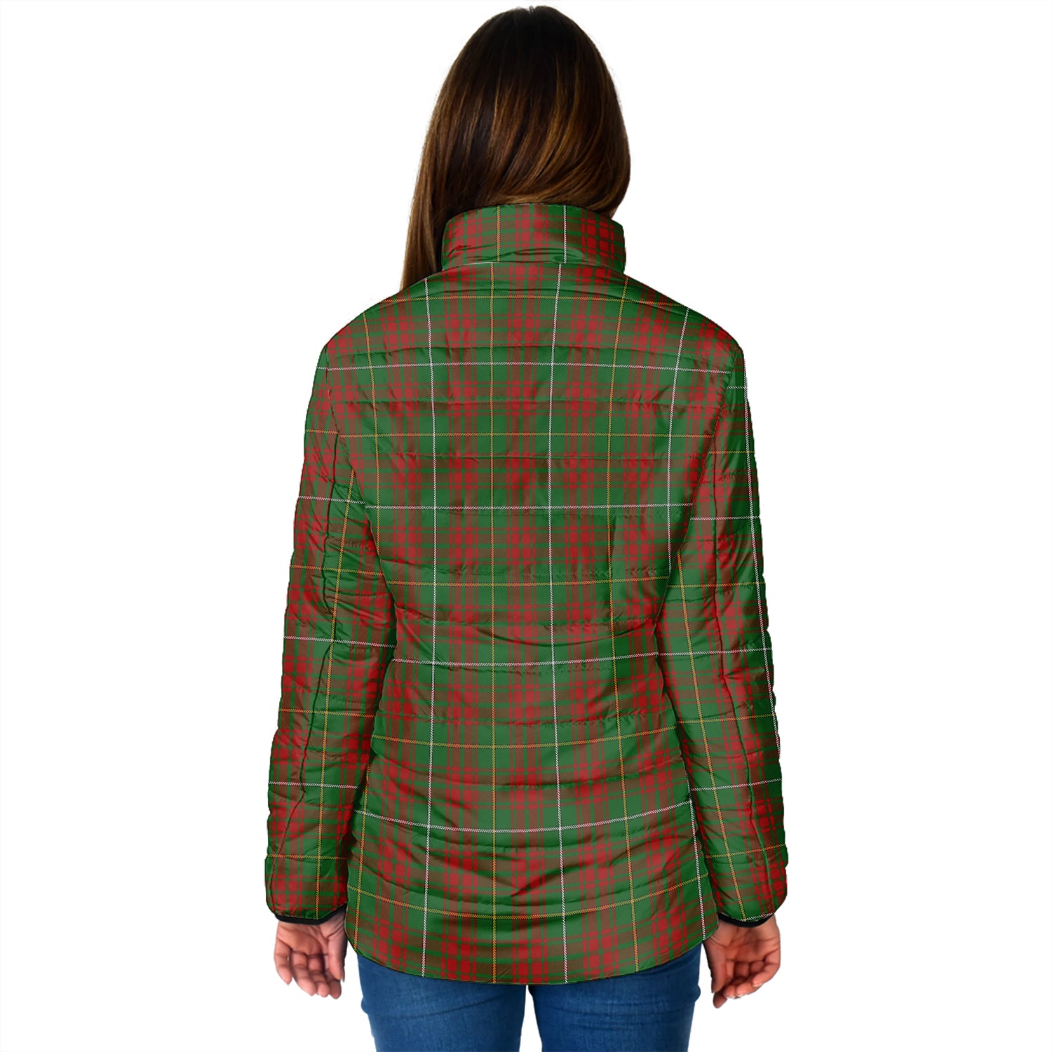 Bruce Hunting Tartan Padded Jacket with Family Crest - Tartan Vibes Clothing