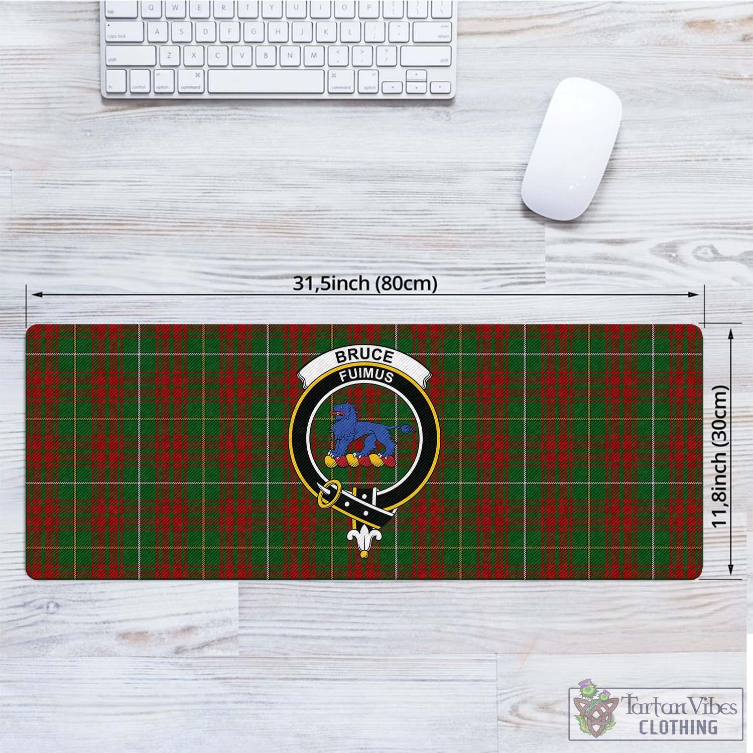 Tartan Vibes Clothing Bruce Hunting Tartan Mouse Pad with Family Crest