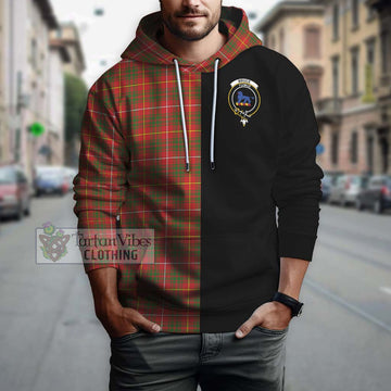 Bruce Modern Tartan Hoodie with Family Crest and Half Of Me Style