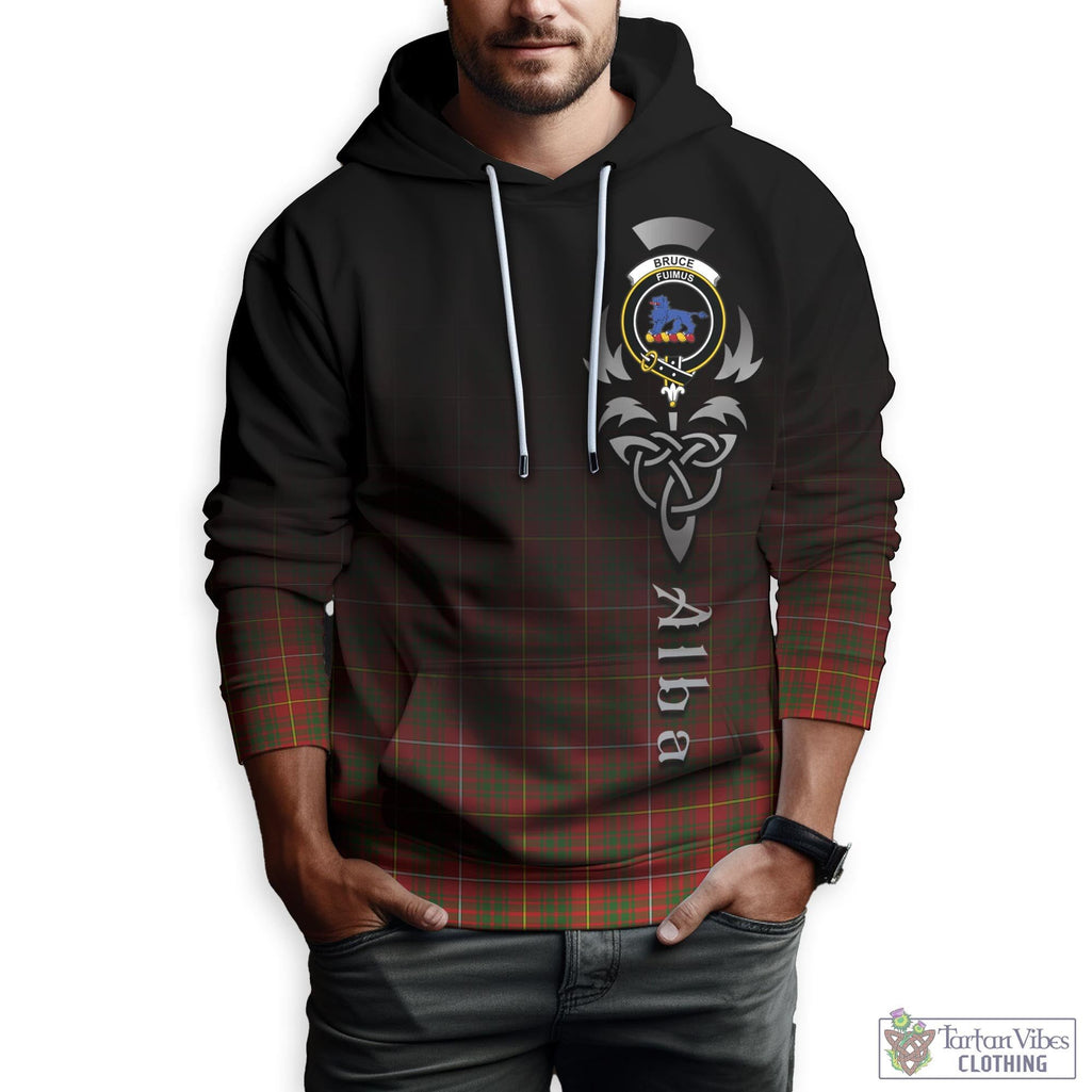 Tartan Vibes Clothing Bruce Modern Tartan Hoodie Featuring Alba Gu Brath Family Crest Celtic Inspired