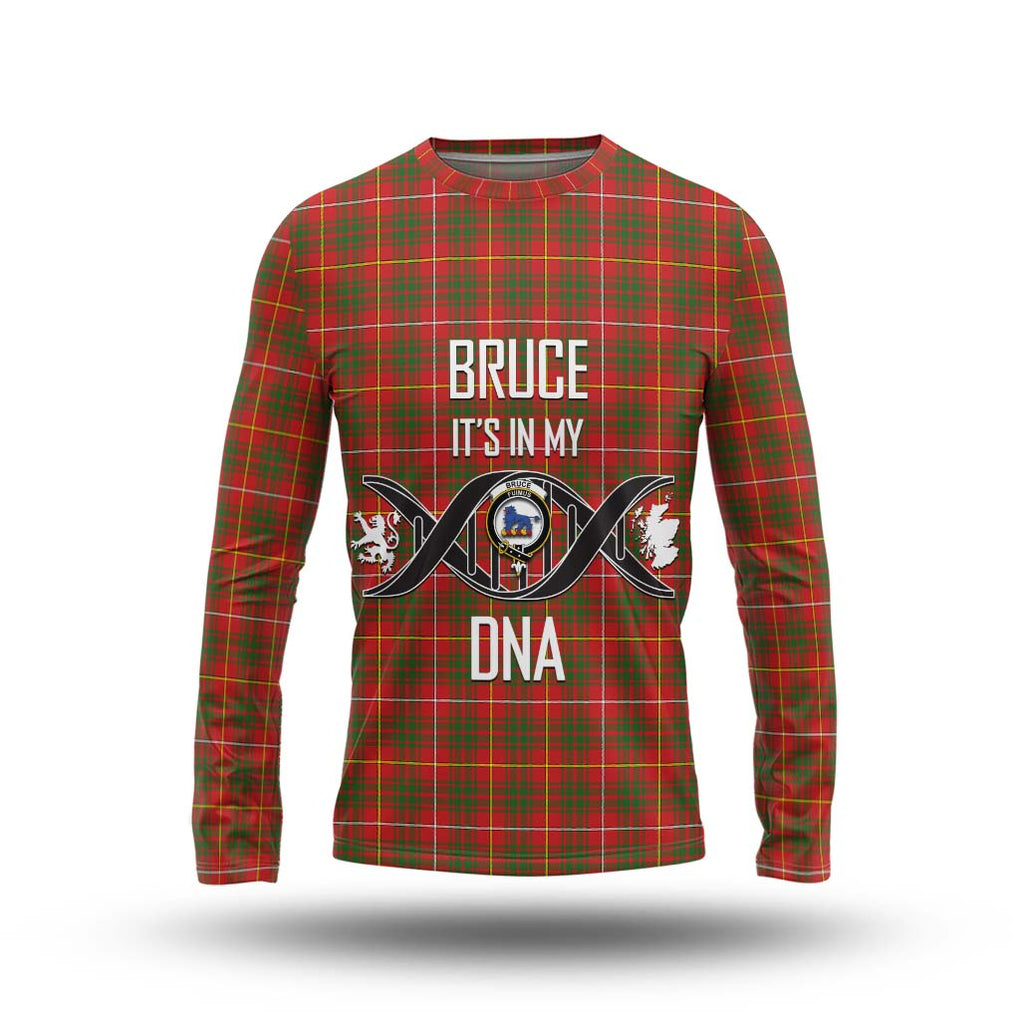 Bruce Modern Tartan Long Sleeve T-Shirt with Family Crest DNA In Me Style Unisex - Tartanvibesclothing Shop