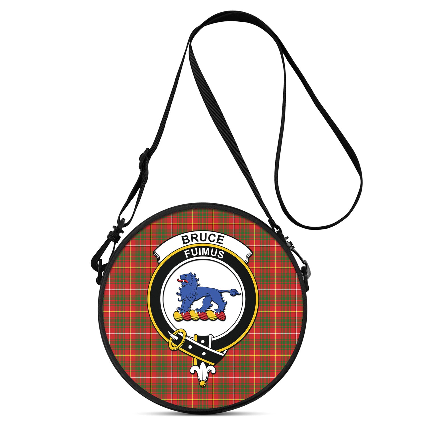 Bruce Modern Tartan Round Satchel Bags with Family Crest One Size 9*9*2.7 inch - Tartanvibesclothing