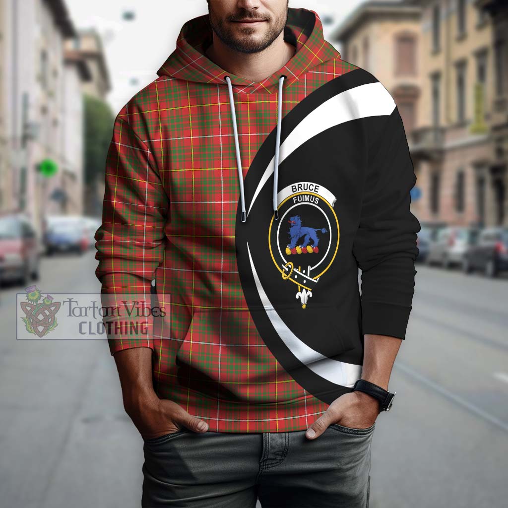 Tartan Vibes Clothing Bruce Modern Tartan Hoodie with Family Crest Circle Style