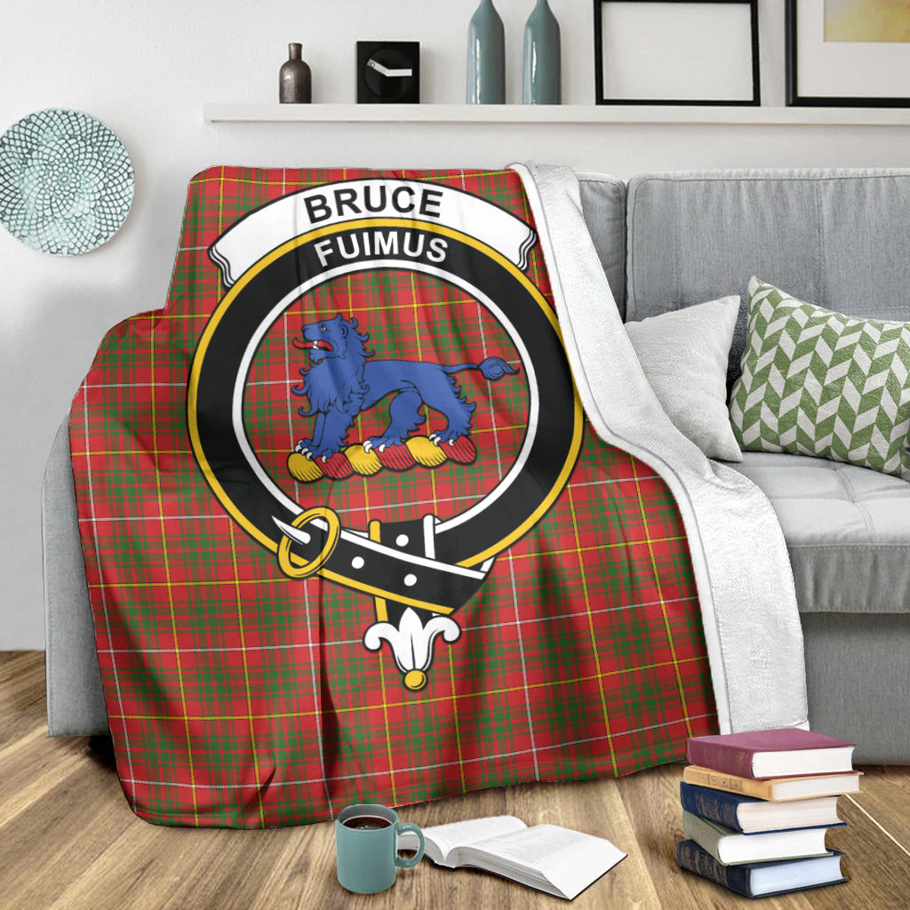 Bruce Modern Tartan Blanket with Family Crest X-Large 59 x 79 inches 150 x 200 cm - Tartan Vibes Clothing