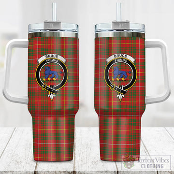 Bruce Modern Tartan and Family Crest Tumbler with Handle