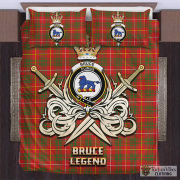 Bruce Modern Tartan Bedding Set with Clan Crest and the Golden Sword of Courageous Legacy