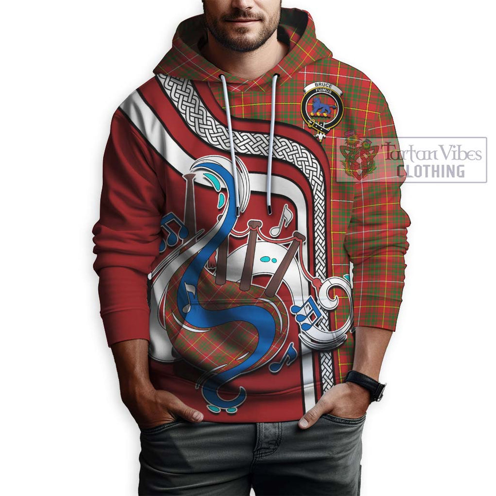 Bruce Modern Tartan Hoodie with Epic Bagpipe Style Zip Hoodie - Tartanvibesclothing Shop