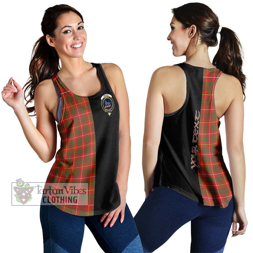 Bruce Modern Tartan Women's Racerback Tanks with Family Crest and Half Of Me Style 4XL - Tartanvibesclothing Shop