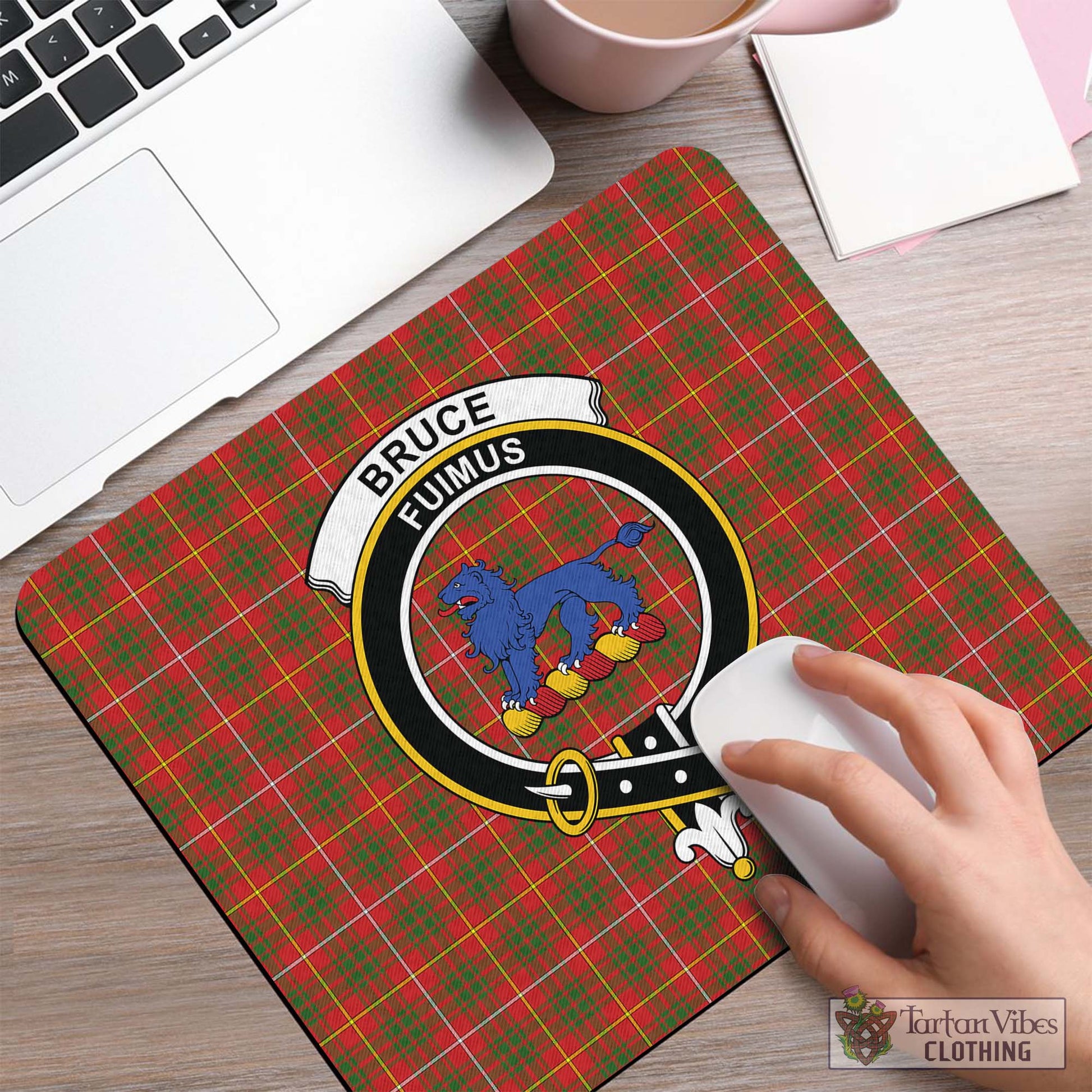 Tartan Vibes Clothing Bruce Modern Tartan Mouse Pad with Family Crest