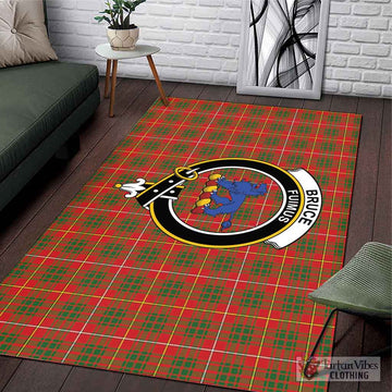 Bruce Modern Tartan Area Rug with Family Crest