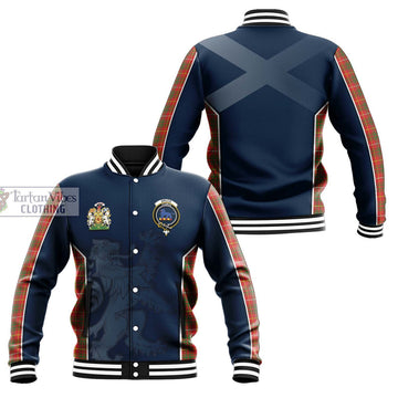 Bruce Modern Tartan Baseball Jacket with Family Crest and Lion Rampant Vibes Sport Style