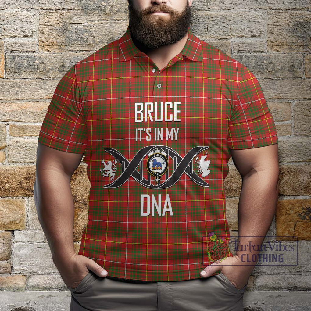 Bruce Modern Tartan Polo Shirt with Family Crest DNA In Me Style Kid - Tartanvibesclothing Shop