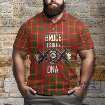 Bruce Modern Tartan Polo Shirt with Family Crest DNA In Me Style