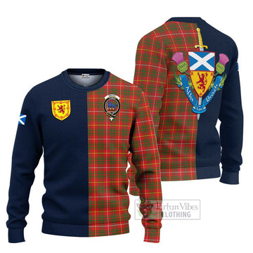 Bruce Modern Tartan Ugly Sweater with Scottish Lion Royal Arm Half Style