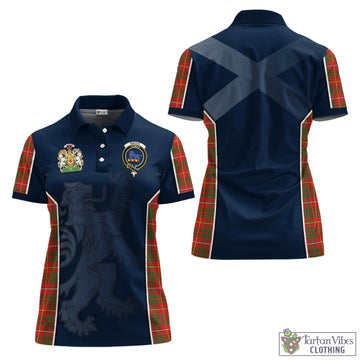 Bruce Modern Tartan Women's Polo Shirt with Family Crest and Lion Rampant Vibes Sport Style