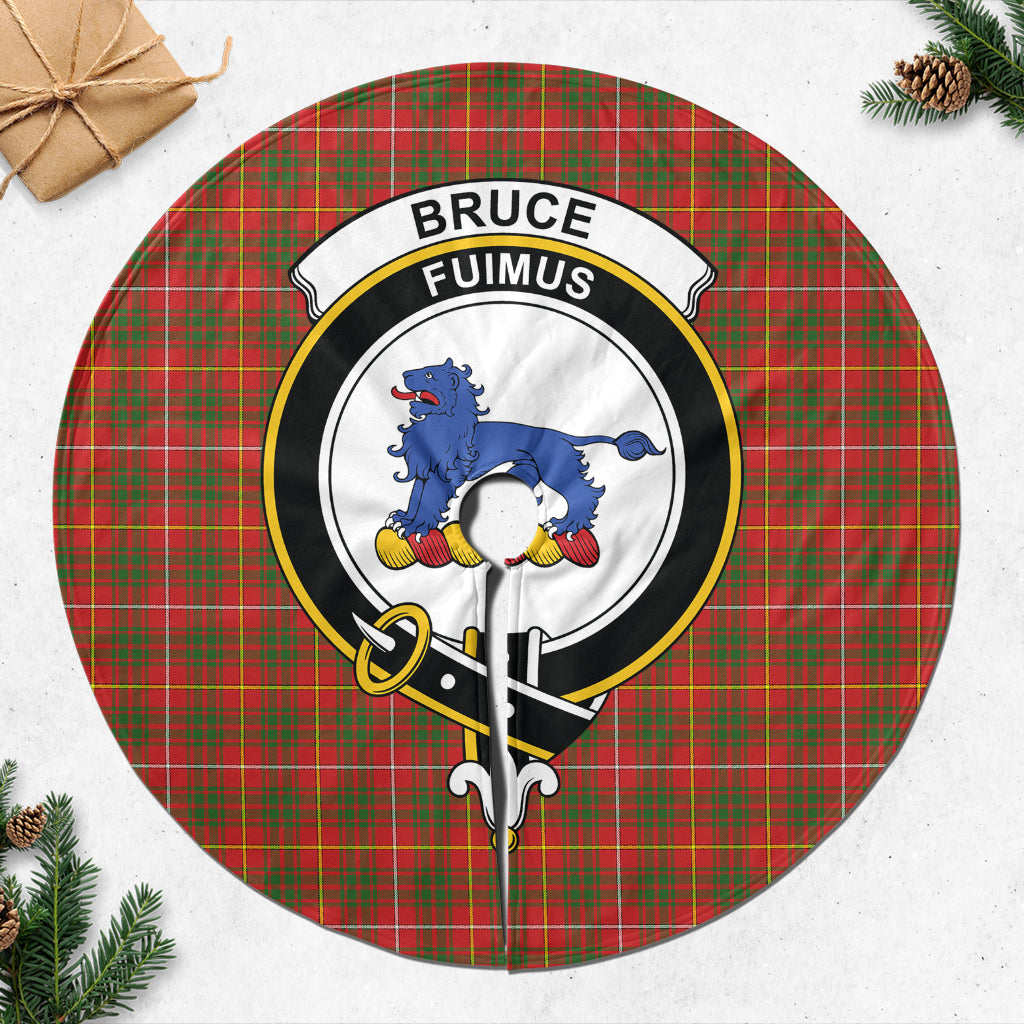 Bruce Modern Tartan Christmas Tree Skirt with Family Crest - Tartanvibesclothing