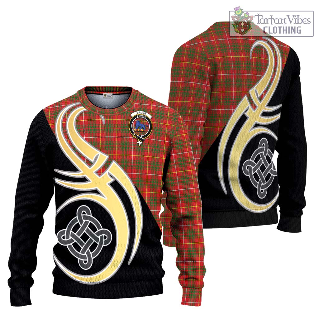 Bruce Modern Tartan Knitted Sweater with Family Crest and Celtic Symbol Style Unisex - Tartan Vibes Clothing