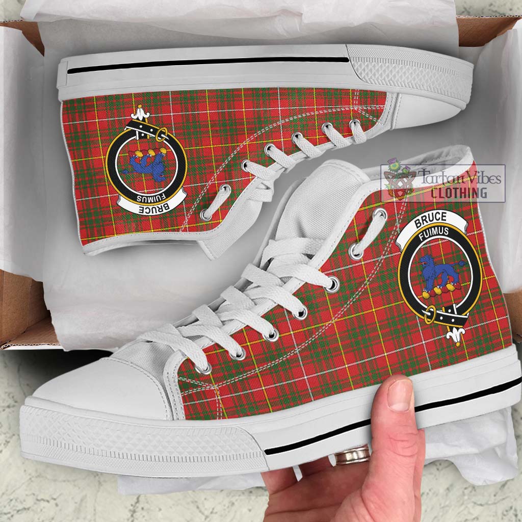 Tartan Vibes Clothing Bruce Modern Tartan High Top Shoes with Family Crest