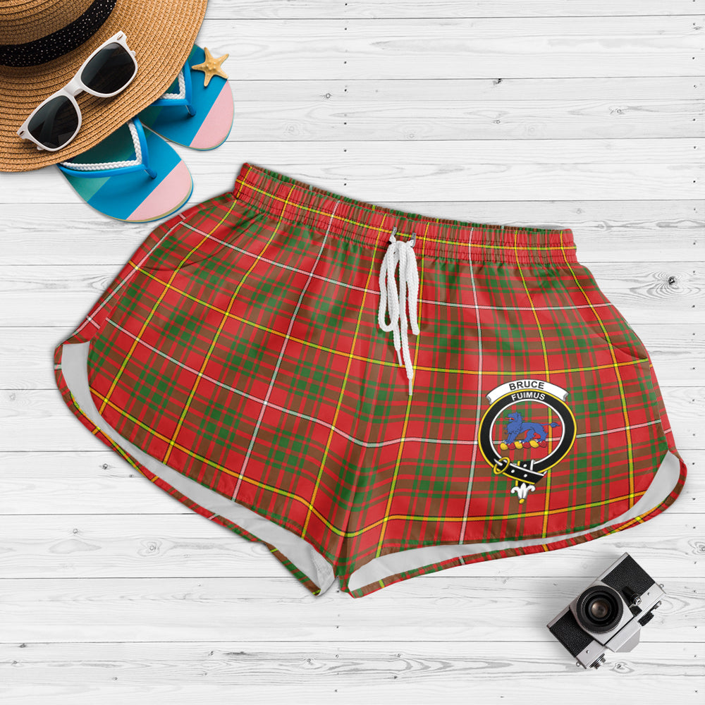 Bruce Modern Tartan Womens Shorts with Family Crest - Tartanvibesclothing