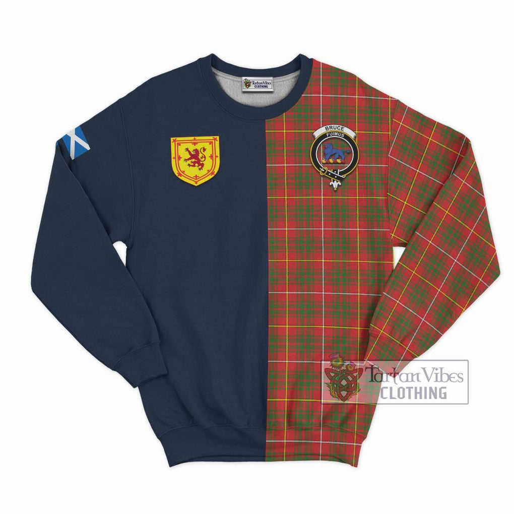 Tartan Vibes Clothing Bruce Modern Tartan Sweatshirt with Scottish Lion Royal Arm Half Style