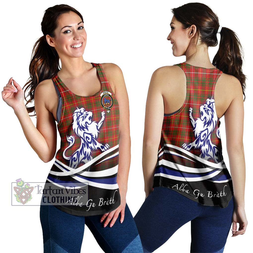 Bruce Modern Tartan Women's Racerback Tanks with Alba Gu Brath Regal Lion Emblem 4XL - Tartanvibesclothing Shop