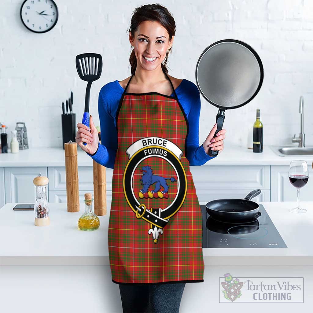 Bruce Modern Tartan Apron with Family Crest Black S 38x47 cm - Tartan Vibes Clothing