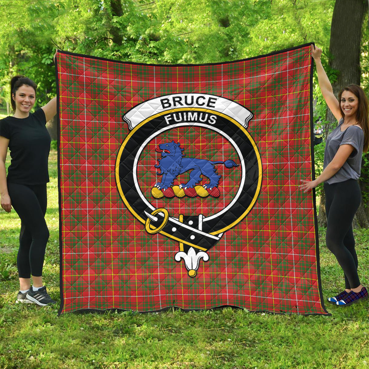 Bruce Modern Tartan Quilt with Family Crest - Tartanvibesclothing