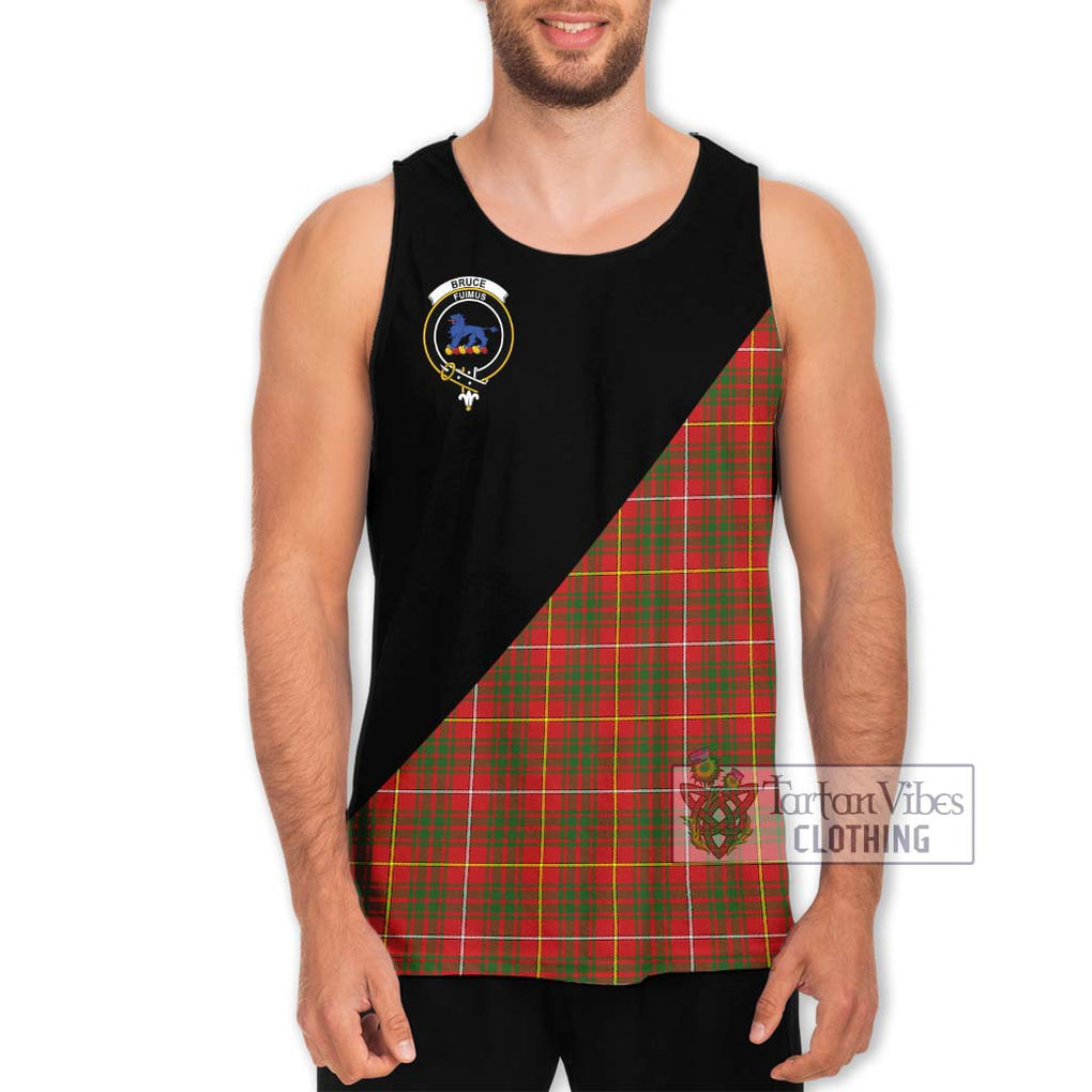 Bruce Modern Tartan Men's Tank Top with Family Crest and Military Logo Style Men - Tartanvibesclothing Shop