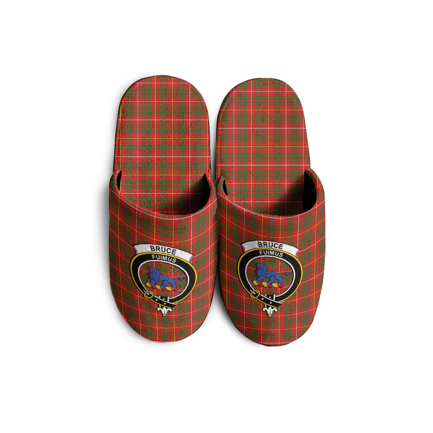 Bruce Modern Tartan Home Slippers with Family Crest - Tartanvibesclothing