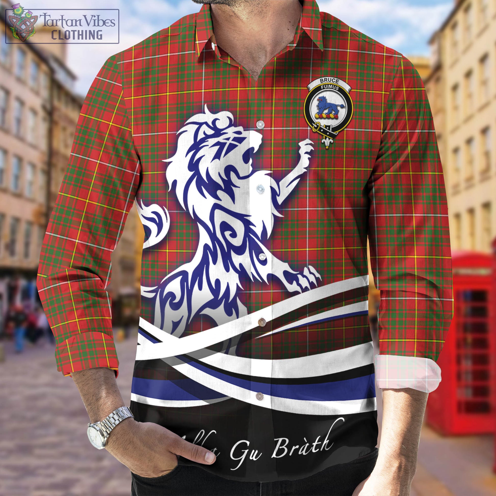 bruce-modern-tartan-long-sleeve-button-up-shirt-with-alba-gu-brath-regal-lion-emblem