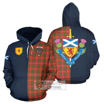 Bruce Modern Tartan Hoodie Alba with Scottish Lion Royal Arm Half Style