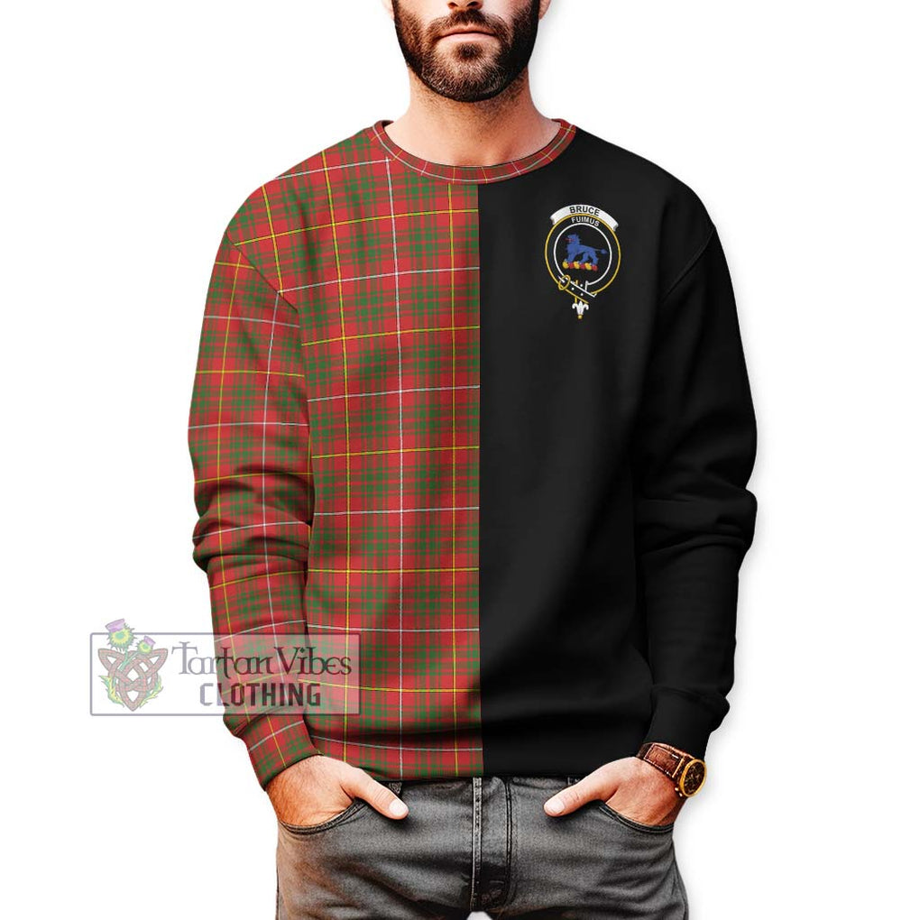 Bruce Modern Tartan Sweatshirt with Family Crest and Half Of Me Style Unisex - Tartanvibesclothing Shop