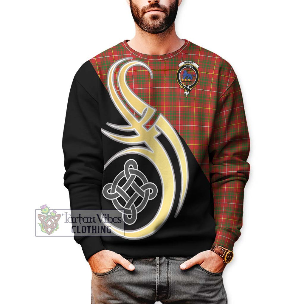 Bruce Modern Tartan Sweatshirt with Family Crest and Celtic Symbol Style Unisex - Tartan Vibes Clothing