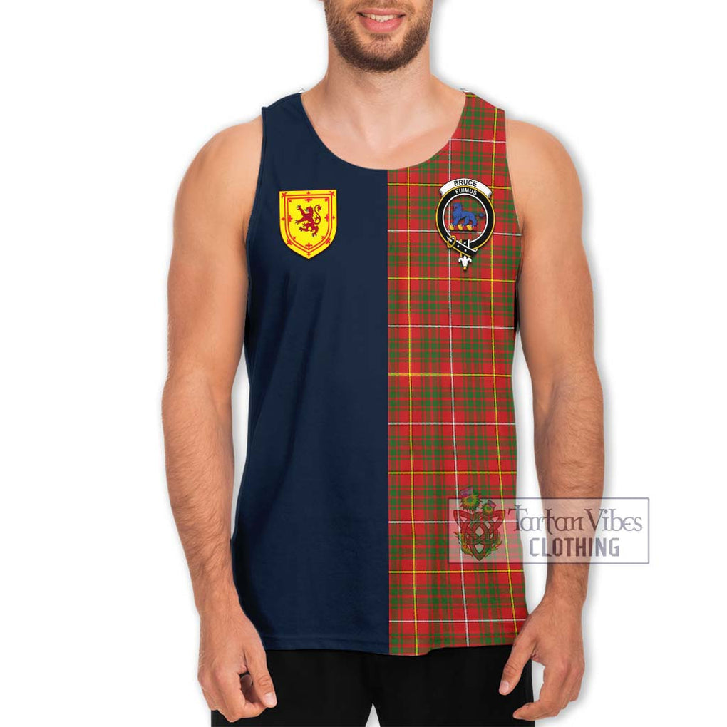 Tartan Vibes Clothing Bruce Modern Tartan Men's Tank Top with Scottish Lion Royal Arm Half Style