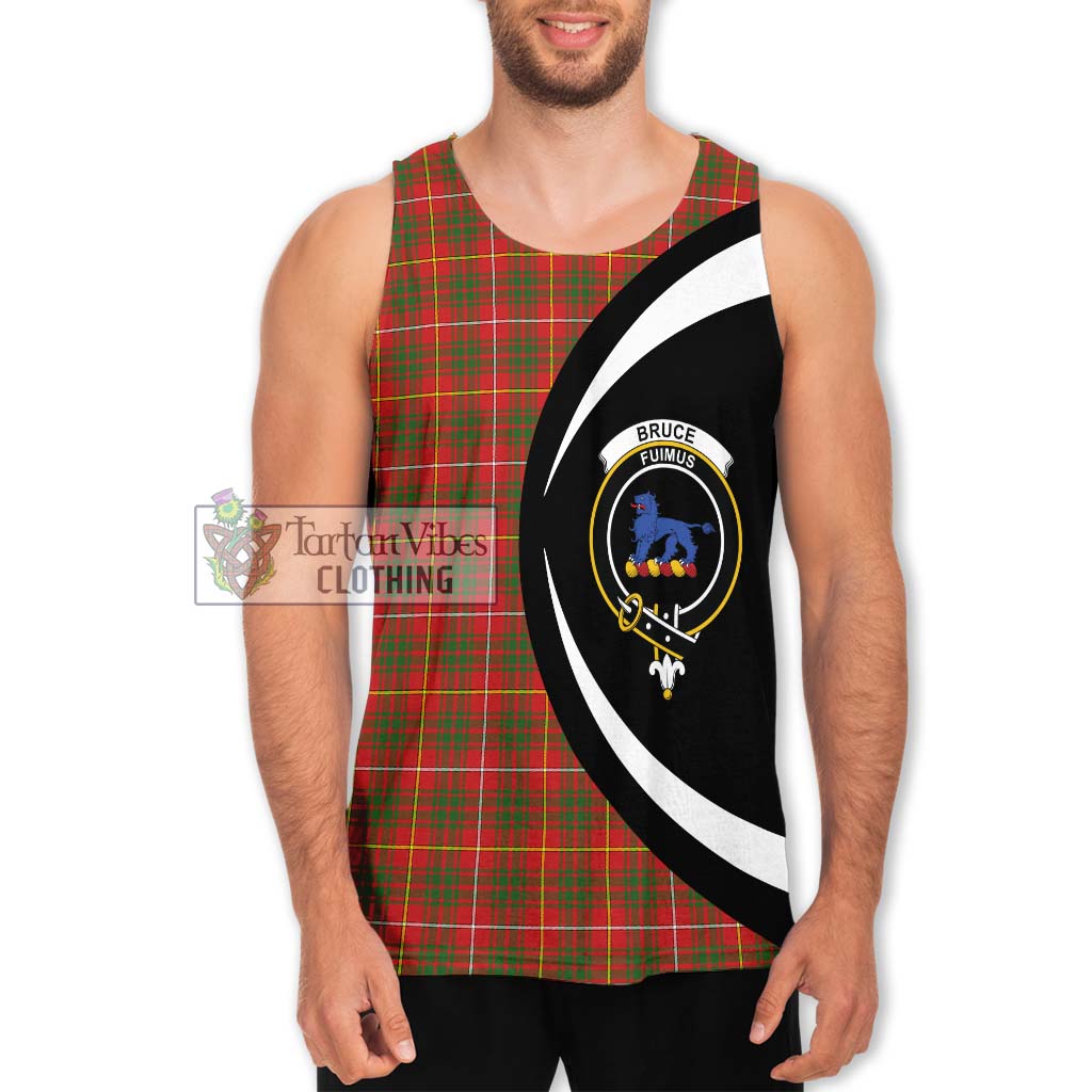 Bruce Modern Tartan Men's Tank Top with Family Crest Circle Style Men - Tartan Vibes Clothing