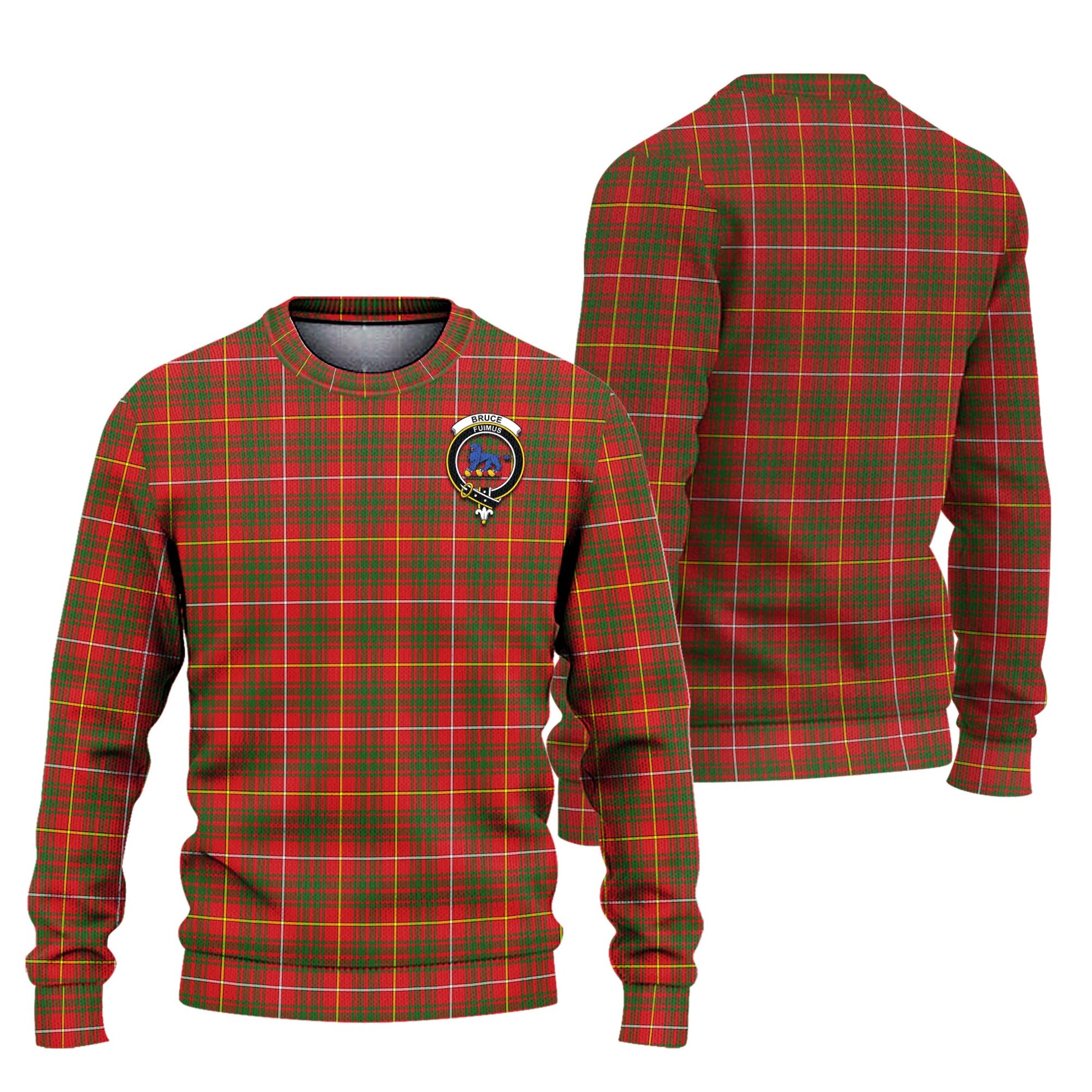 Bruce Modern Tartan Knitted Sweater with Family Crest Unisex - Tartanvibesclothing