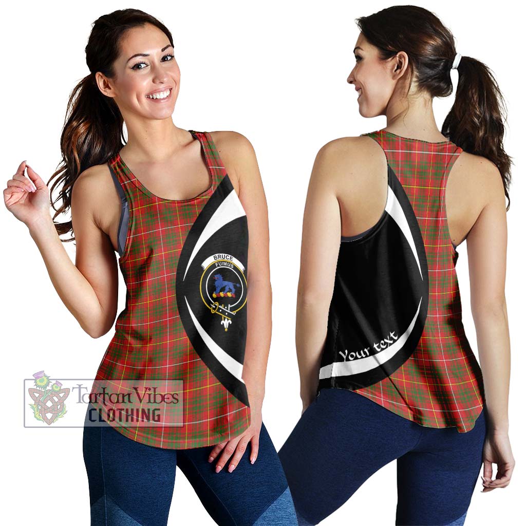 Bruce Modern Tartan Women's Racerback Tanks with Family Crest Circle Style 4XL - Tartan Vibes Clothing