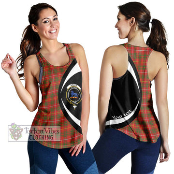 Bruce Modern Tartan Women's Racerback Tanks with Family Crest Circle Style