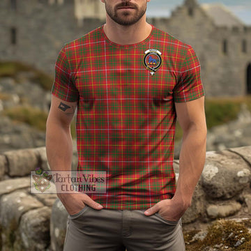 Bruce Modern Tartan Cotton T-Shirt with Family Crest