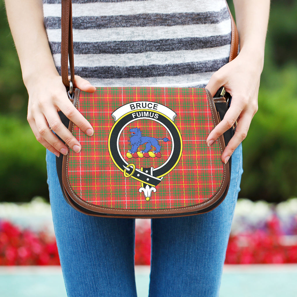 Bruce Modern Tartan Saddle Bag with Family Crest One Size - Tartan Vibes Clothing