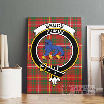 Bruce Modern Tartan Canvas Print Wall Art with Family Crest