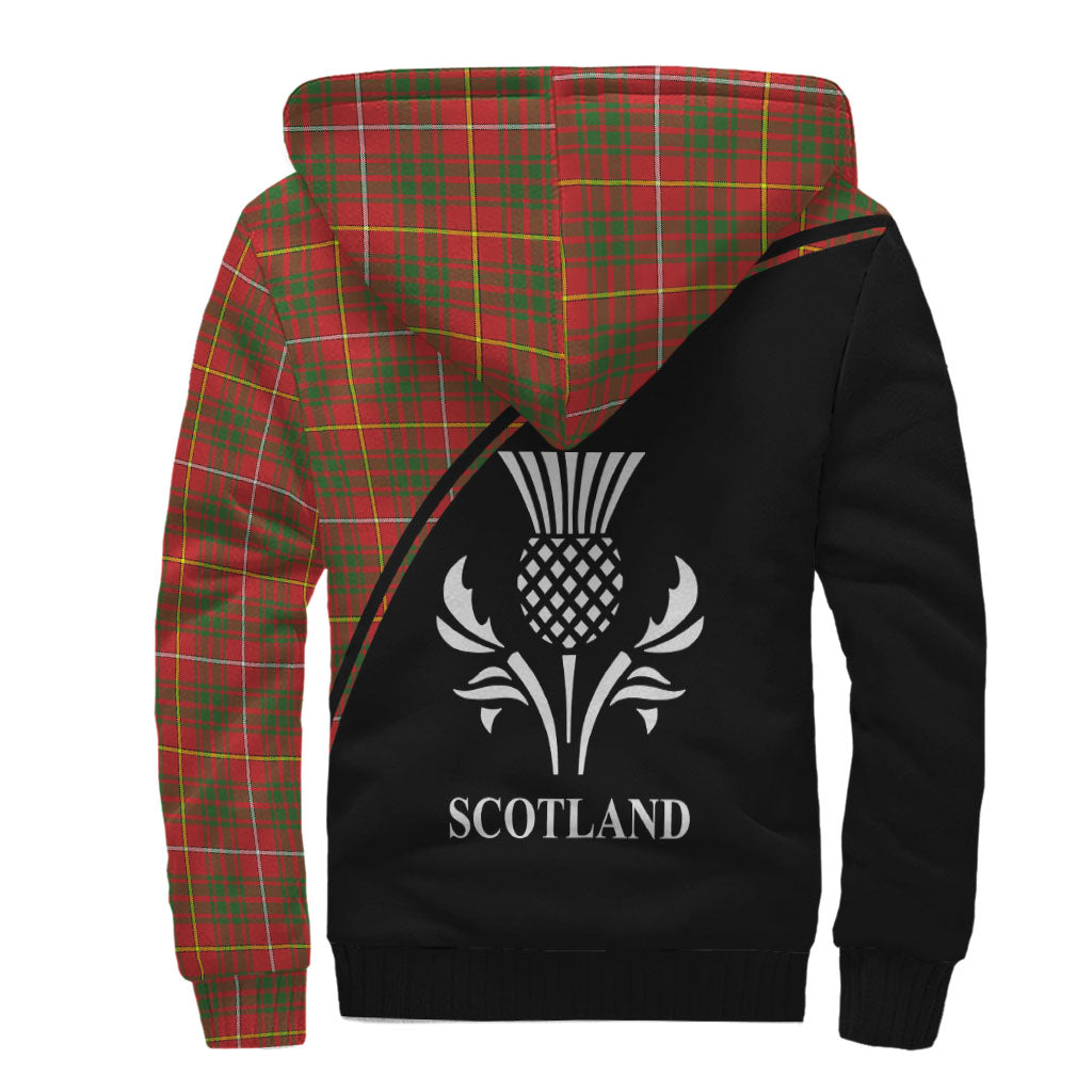 Bruce Modern Tartan Sherpa Hoodie with Family Crest Curve Style - Tartanvibesclothing